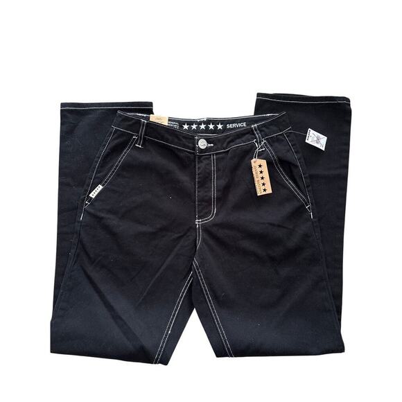 5 Star Premium Juniors Black Y2K Stitch Pants Sz 1/25 New with Tags - Picture 4 of 6